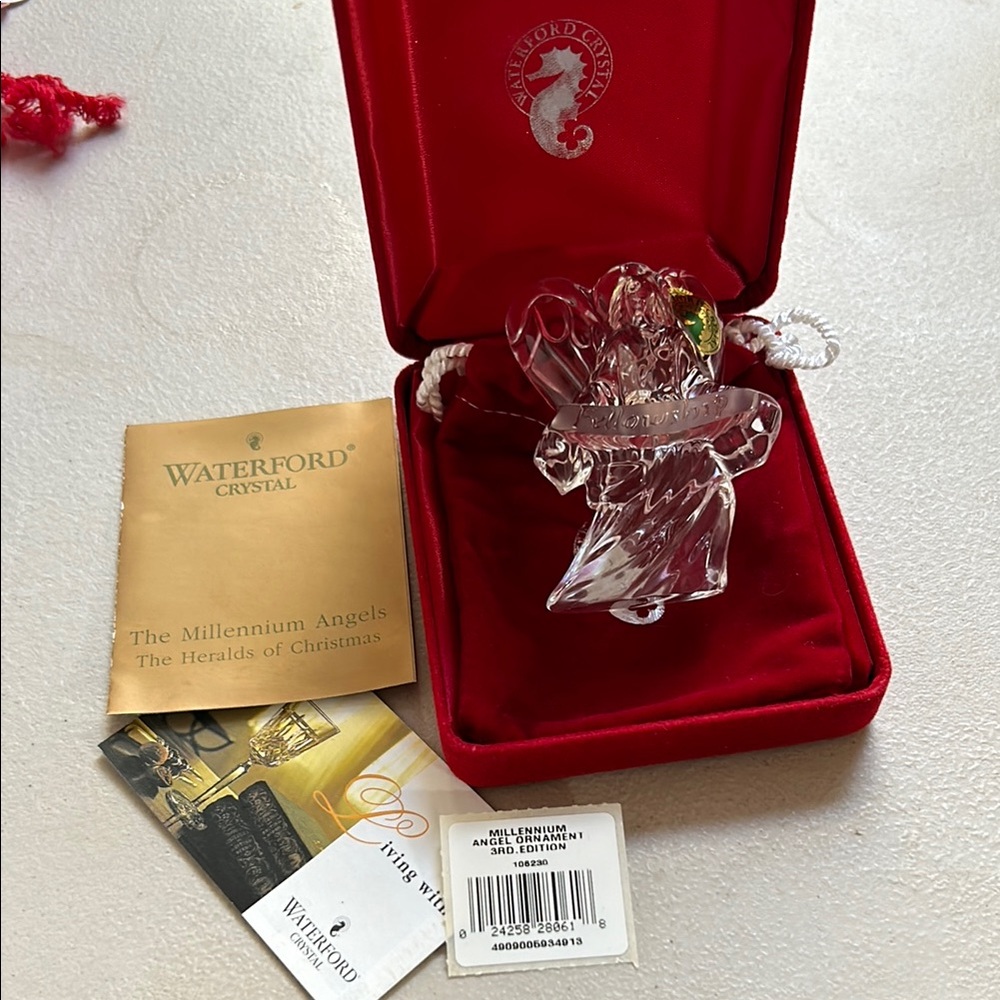 Waterford Millenium Angels Fellowship Christmas Ornament, Box 3rd Third edition